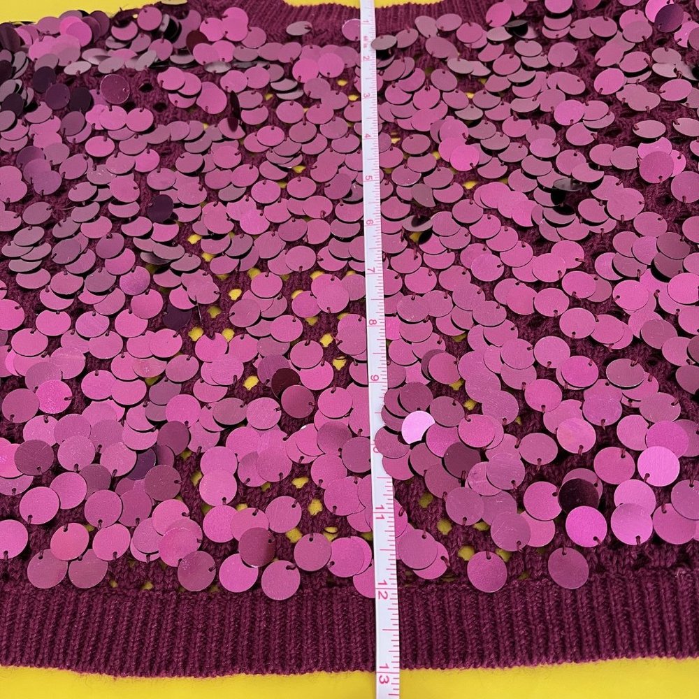 Say What? Y2K Sequin Bolero Shrug, Berry Purple Color, Size Large - Picture 10 of 10